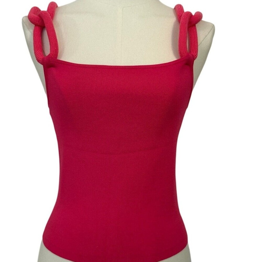 Alice & Olivia Hot Pink Fitted Knit Top S